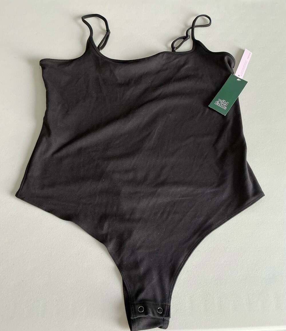 Wild Fable Black ButterBliss Spaghetti Strap Bodysuit